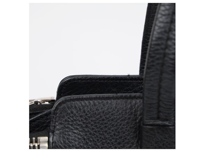 Salvatore Ferragamo Borsa a tracolla Gancini Bulb in pelle nera Argento - vista 8