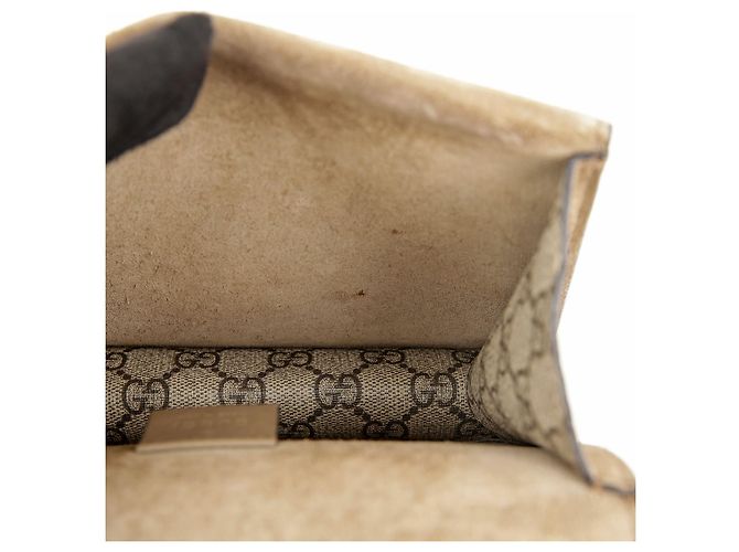 Gucci Borsa a tracolla Mini GG Supreme Canvas Dionysus Beige Suede - vista 14