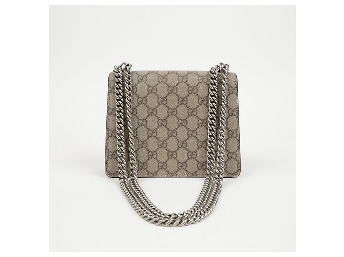 Gucci Borsa a tracolla Mini GG Supreme Canvas Dionysus Beige Suede - vista 4