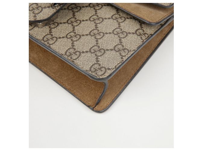 Gucci Borsa a tracolla Mini GG Supreme Canvas Dionysus Beige Suede - vista 9