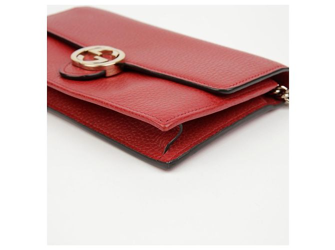 Gucci Mini bolso cadena y cartera de piel Interlocking Rojo - vista 10