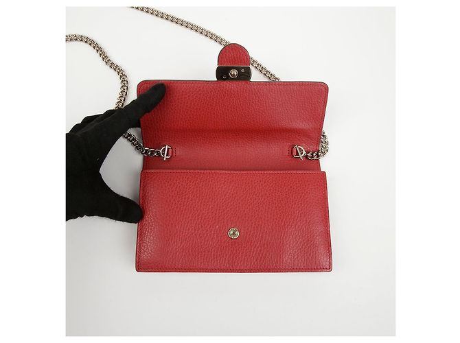 Gucci Mini bolso cadena y cartera de piel Interlocking Rojo - vista 11