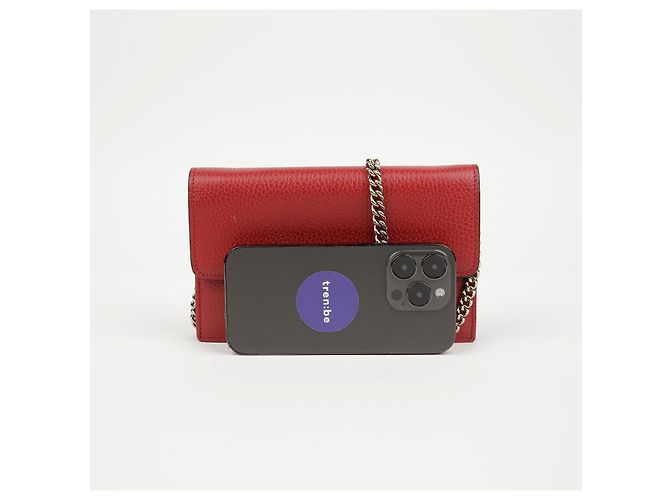 Gucci Mini bolso cadena y cartera de piel Interlocking Rojo - vista 14