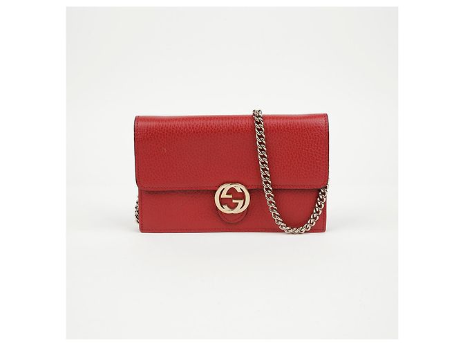 Gucci Mini bolso cadena y cartera de piel Interlocking Rojo - vista 2