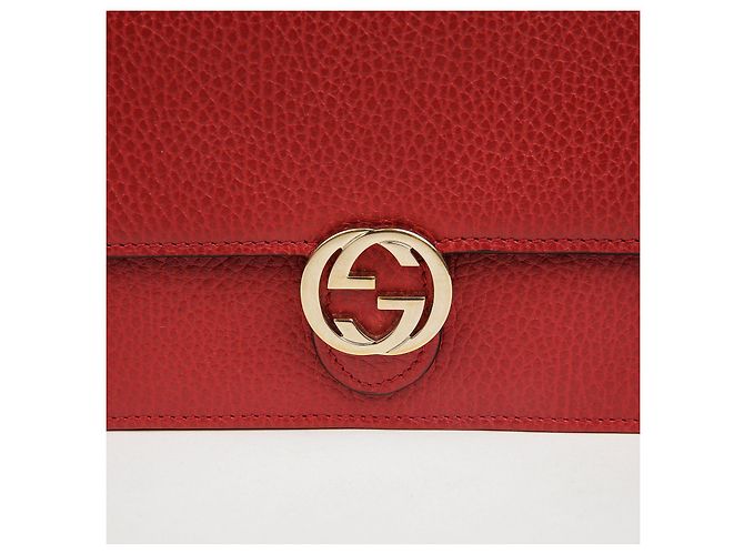 Gucci Mini bolso cadena y cartera de piel Interlocking Rojo - vista 4
