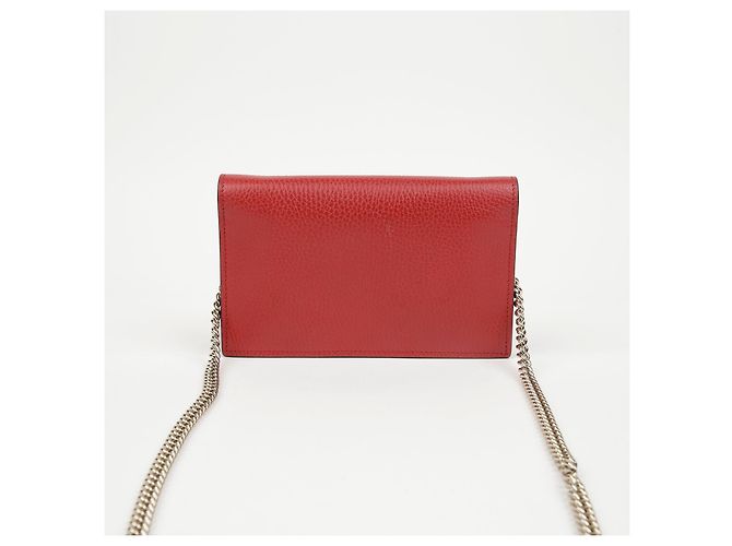Gucci Mini bolso cadena y cartera de piel Interlocking Rojo - vista 5