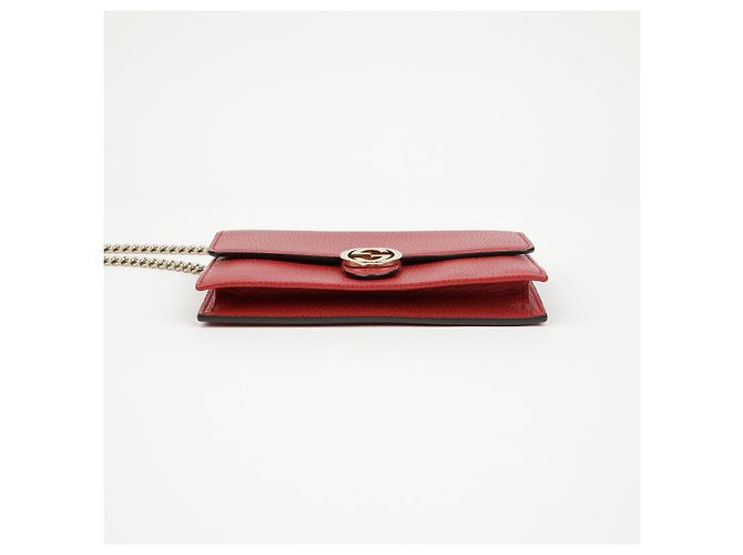 Gucci Mini bolso cadena y cartera de piel Interlocking Rojo - vista 8