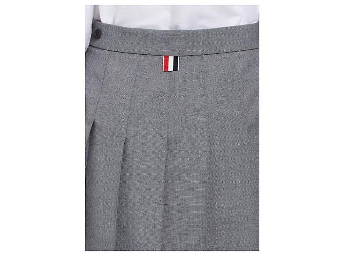 Thom Browne Wool Pleated Mini Skirt Gray - view 5