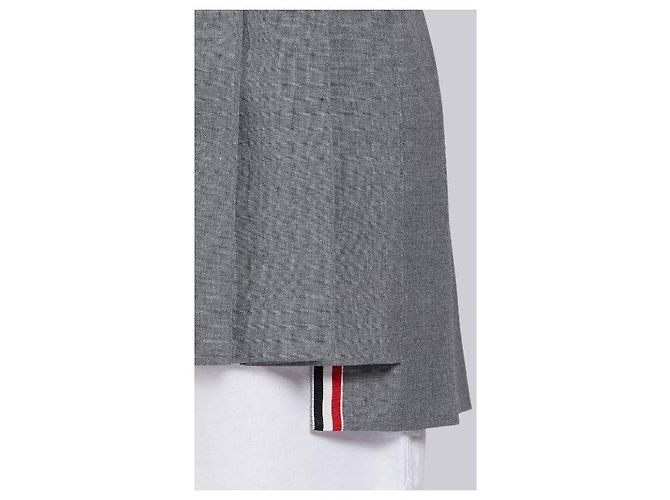 Thom Browne Wool Pleated Mini Skirt Gray - view 6