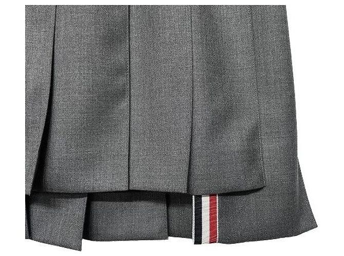Thom Browne Wool Pleated Mini Skirt Gray - view 7