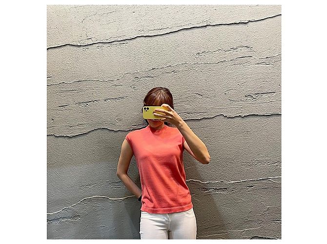 Loro Piana Ärmelloses Strickoberteil Rot-Orange für Damen - Ansicht 3