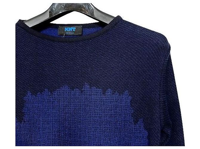 Pull en maille bleu marine Kiton - vue 4