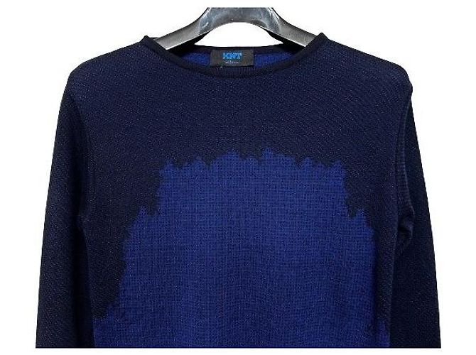 Pull en maille bleu marine Kiton - vue 5
