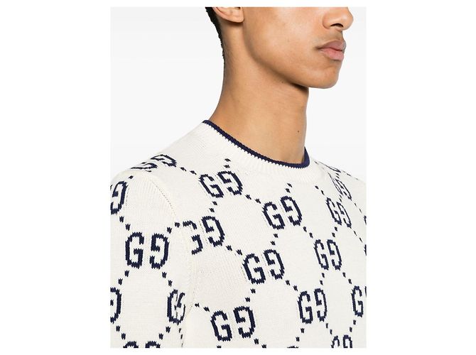 Gucci GG Logo Wollpullover Elfenbein - Ansicht 10