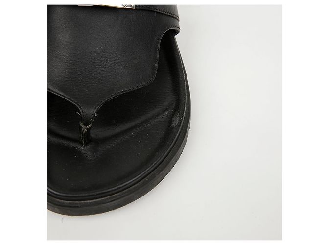 Sandali Hermès in pelle di vitello nera - vista 5