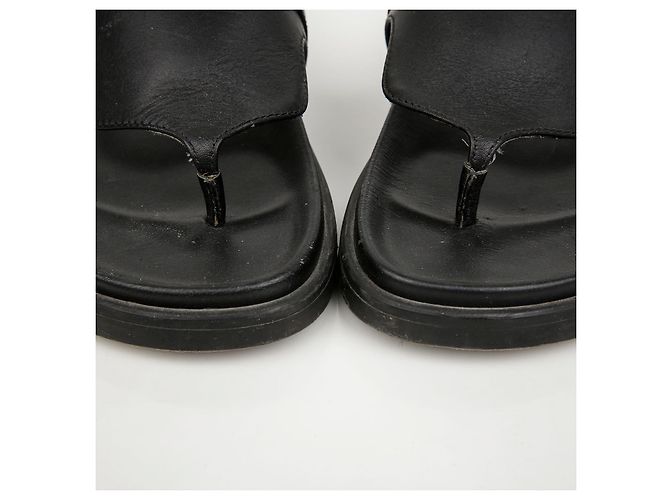 Sandali Hermès in pelle di vitello nera - vista 6