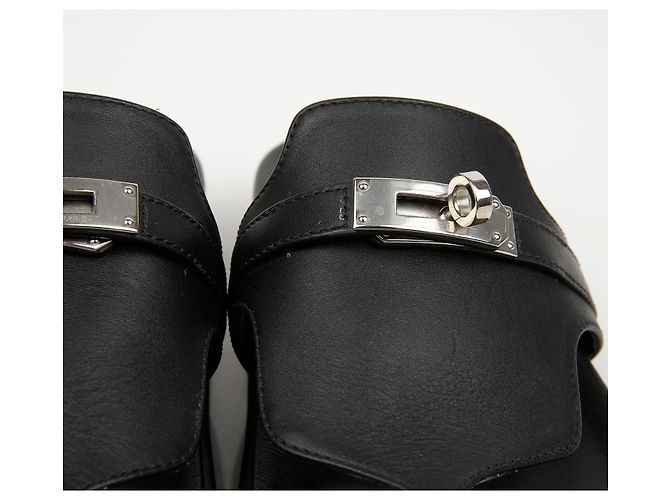 Sandali Hermès in pelle di vitello nera - vista 7