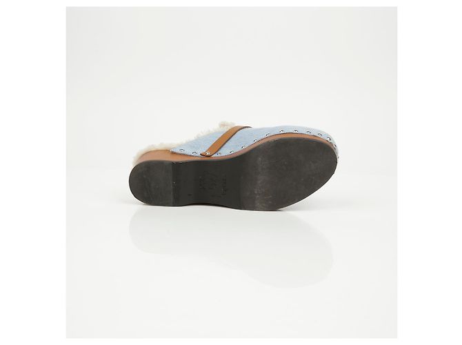 Mule Calota Hermès Blu in Tessuto - vista 14