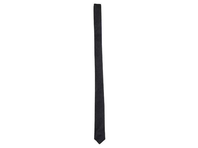 Autre Marque Cravatta SAINT LAURENT in seta con monogramma nera - vista 4