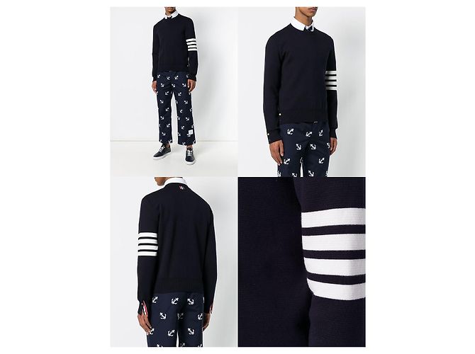 Thom Browne Milan Diagonal Knit Strickpullover Braun - Ansicht 8