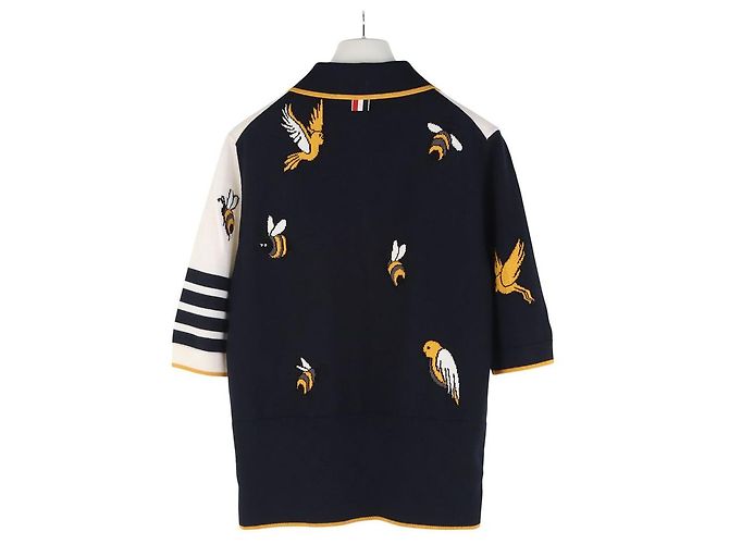Thom Browne Bird Bee Fun Mix Asymmetrisches Polo Strickgröße - Ansicht 2