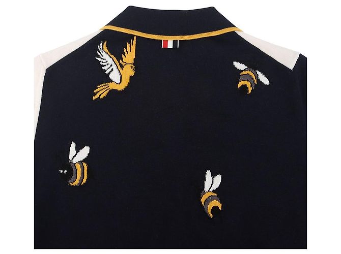 Thom Browne Bird Bee Fun Mix Asymmetrisches Polo Strickgröße - Ansicht 4