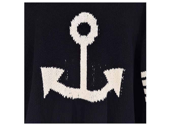 Thom Browne Anchor Icon Oversized Crewneck Strickpullover Navy - Ansicht 7