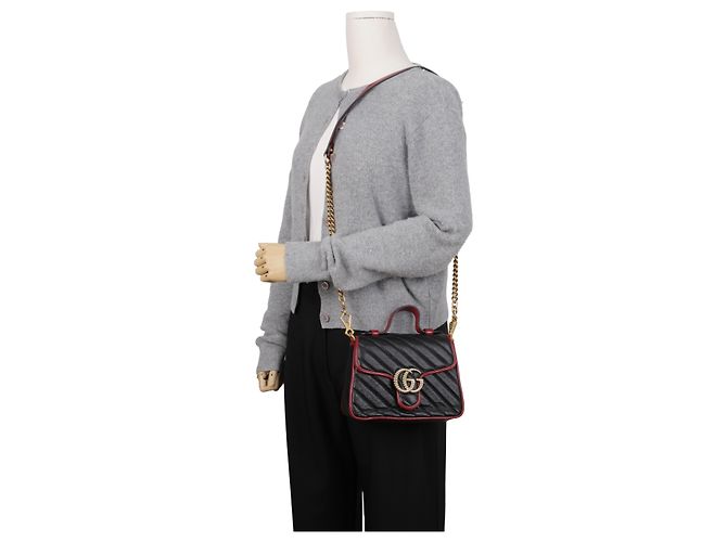 Gucci Mini Top-Handle-Tasche Braun Leder - Ansicht 14