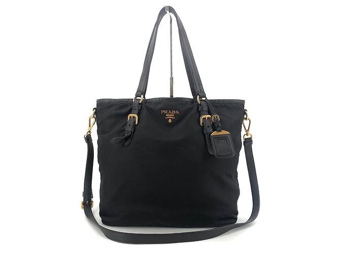 Prada Saco Tote de Nylon com Logótipo Dourado - vista 2