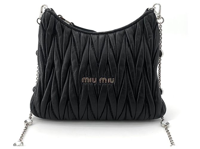 Miu Miu Borsa a tracolla Materasse Crystal Chain - vista 2