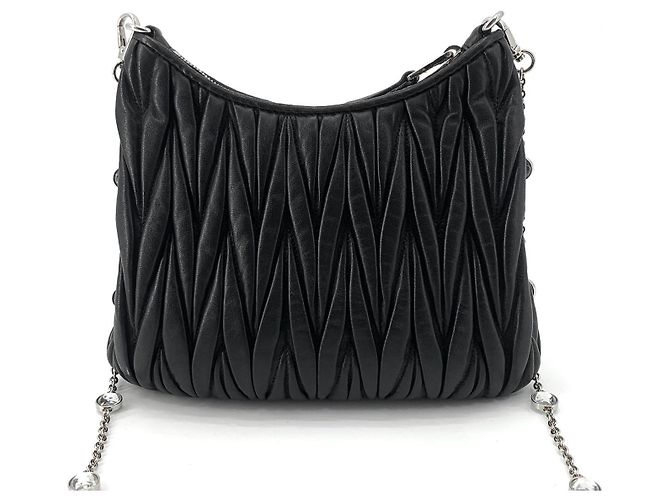 Miu Miu Borsa a tracolla Materasse Crystal Chain - vista 3