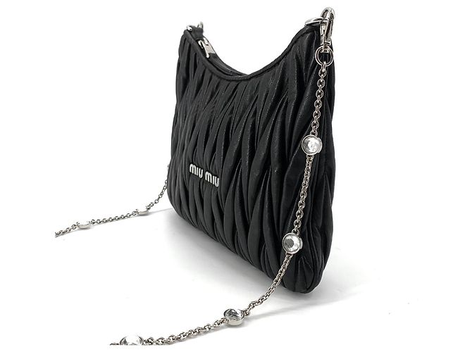 Miu Miu Borsa a tracolla Materasse Crystal Chain - vista 4