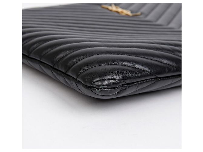 Autre Marque Portadocumenti Cassandra in pelle matelassé Nero con Oro - vista 7