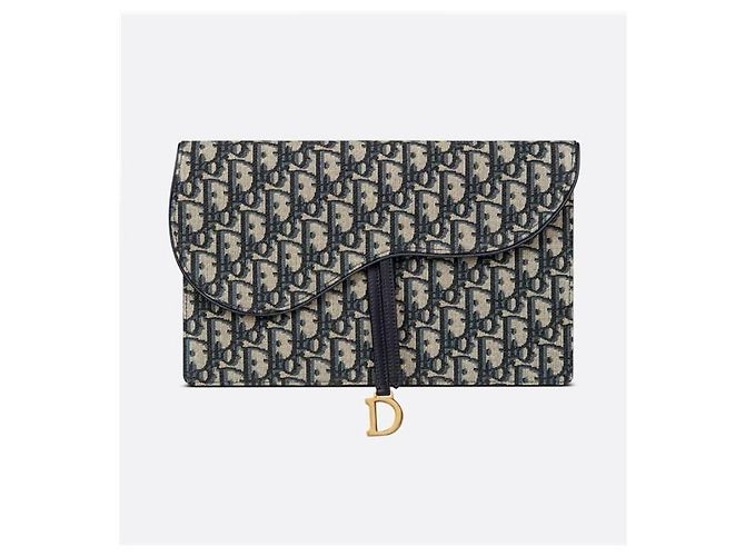 Dior Pochette Saddle Blue Oblique Jacquard - vista 2