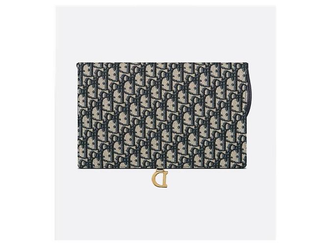 Dior Pochette Saddle Blue Oblique Jacquard - vista 5