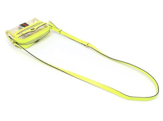 Gucci Borsa a tracolla Mini WEB Ophidia in PVC Neon Clear - vista 3