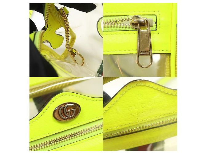 Gucci Borsa a tracolla Mini WEB Ophidia in PVC Neon Clear - vista 7