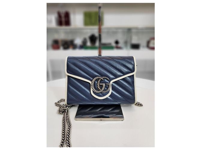 Gucci Mini borsa a tracolla GG Marmont Matelassé con catena - vista 5