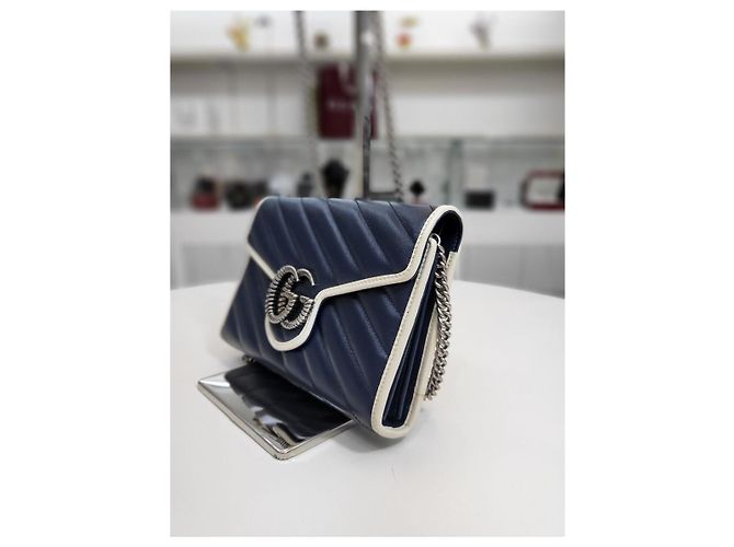 Gucci Mini borsa a tracolla GG Marmont Matelassé con catena - vista 7