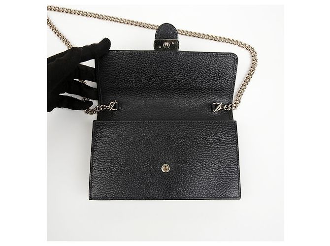 Gucci Borsa crossbody portafoglio mini catena Interlocking da donna Nero - view 12