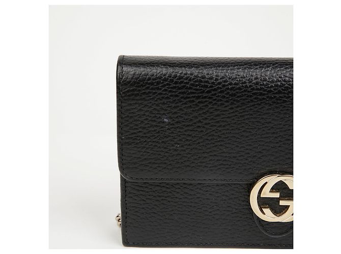 Gucci Borsa crossbody portafoglio mini catena Interlocking da donna Nero - view 2