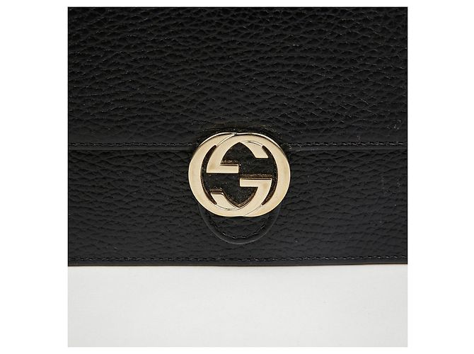 Gucci Borsa crossbody portafoglio mini catena Interlocking da donna Nero - view 3