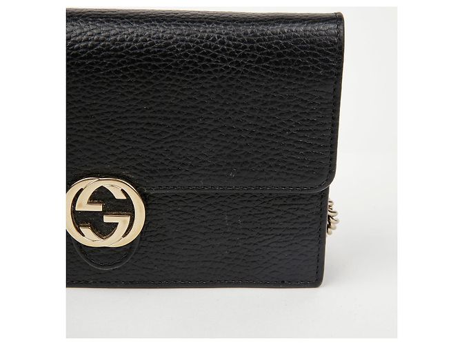 Gucci Borsa crossbody portafoglio mini catena Interlocking da donna Nero - view 4