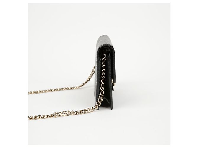 Gucci Borsa crossbody portafoglio mini catena Interlocking da donna Nero - view 7