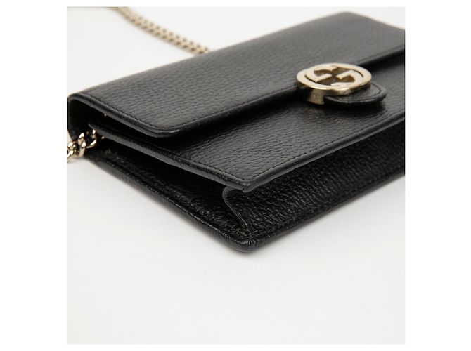 Gucci Borsa crossbody portafoglio mini catena Interlocking da donna Nero - view 9