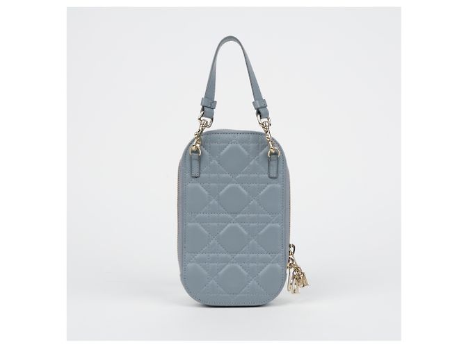 Dior Lady Cannage Handyhalter aus Lammleder Cloud Blue - Ansicht 3
