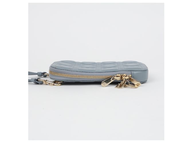 Dior Lady Cannage Handyhalter aus Lammleder Cloud Blue - Ansicht 4