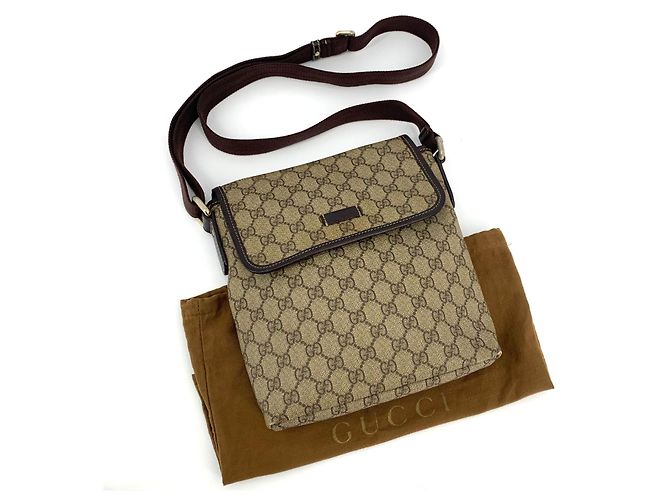 Borsa a tracolla Gucci in PVC marrone - vista 2