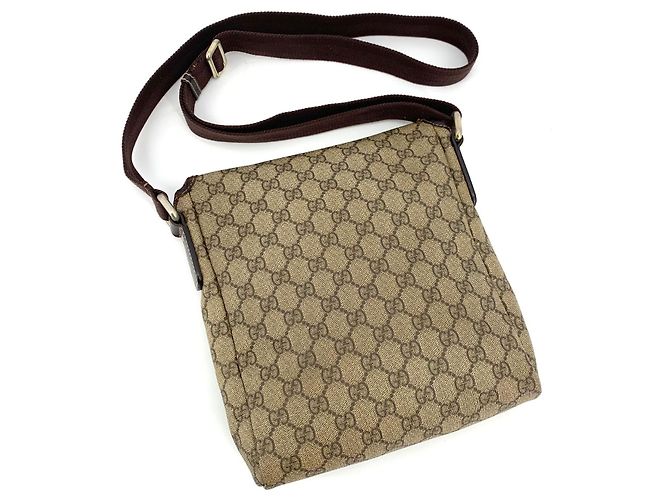 Borsa a tracolla Gucci in PVC marrone - vista 4