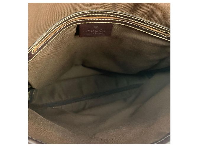 Borsa a tracolla Gucci in PVC marrone - vista 7